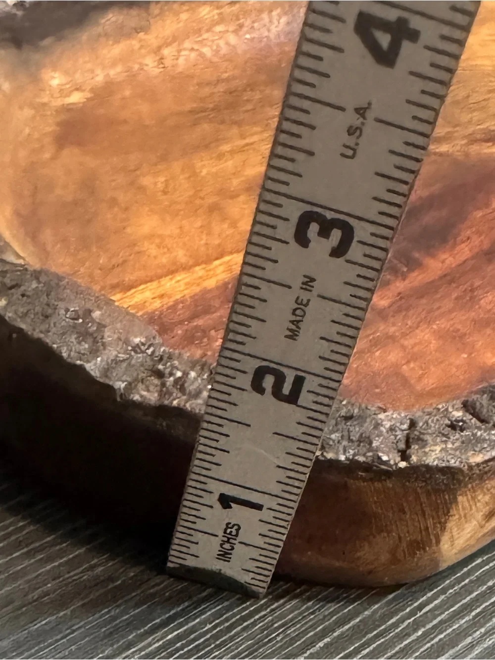 Rustic Edge Wood Serving Board or Dough Bowl for Decor- Natural Brown Tones 12x6